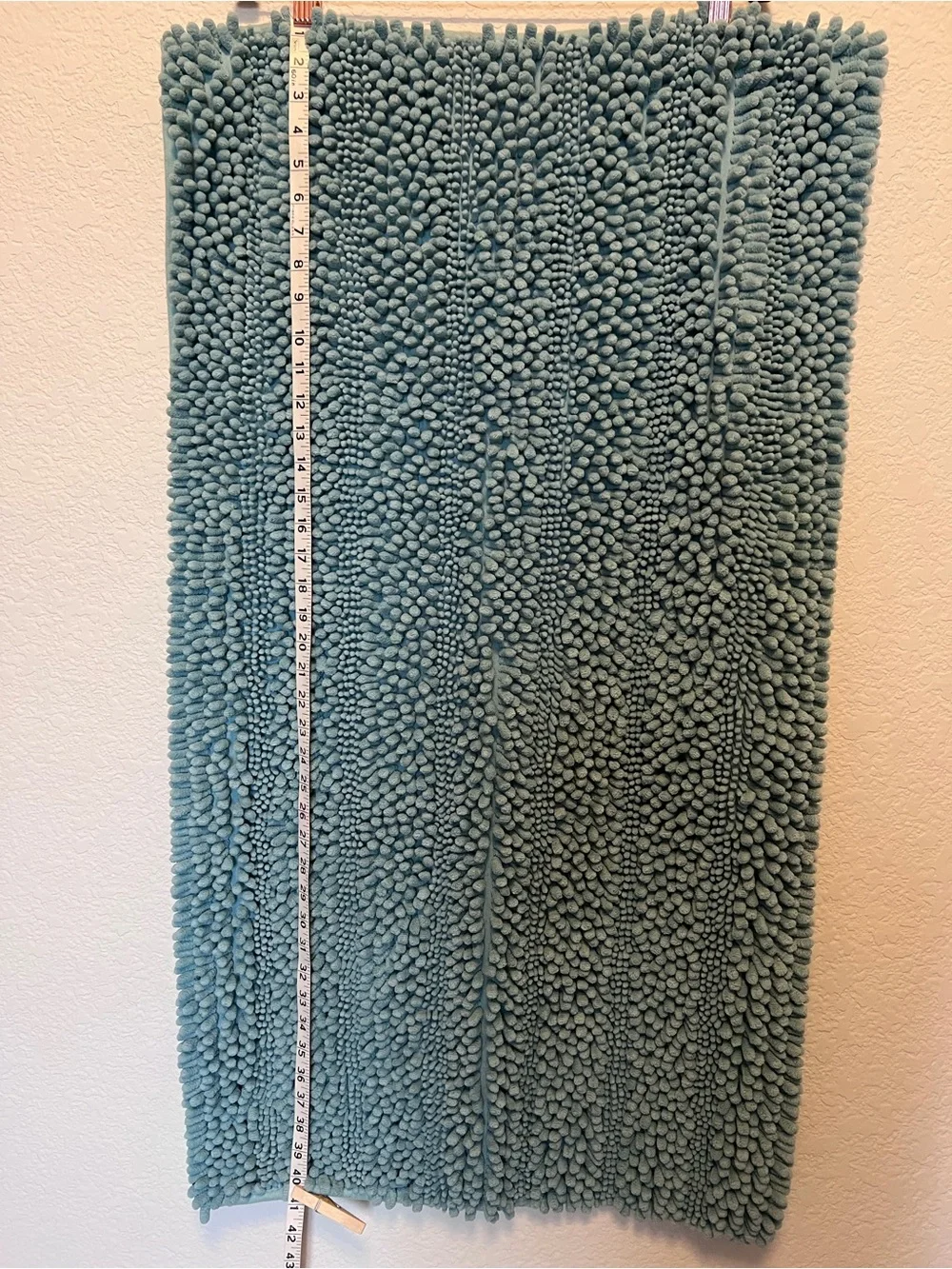 Plush Chenille Bath Rug in Turquoise 40”